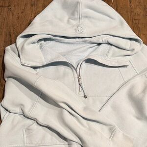 Lululemon Athletica Scuba Silver Blue/ Gray 1/2 zip Hoodie